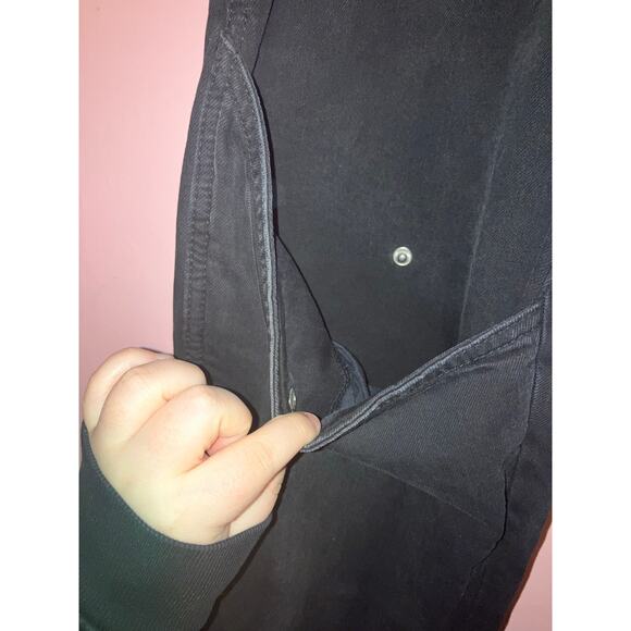 Forever 21 Black Cargo Joggers Elastic Cuffs Snap Pocket Size Small - Picture 3 of 7